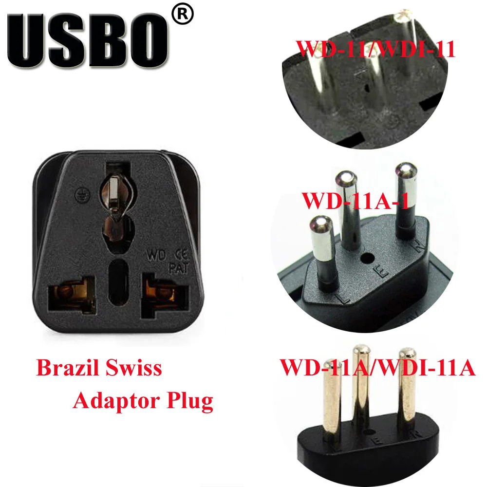 Supply Black white Swiss standard travel adaptor plug Brazil