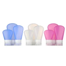 3pcs/set Makeup Refillable Bottles Silicone Press Bottle for Lotion Shampoo Shower Gel Portable Traveling Packing Container Tool