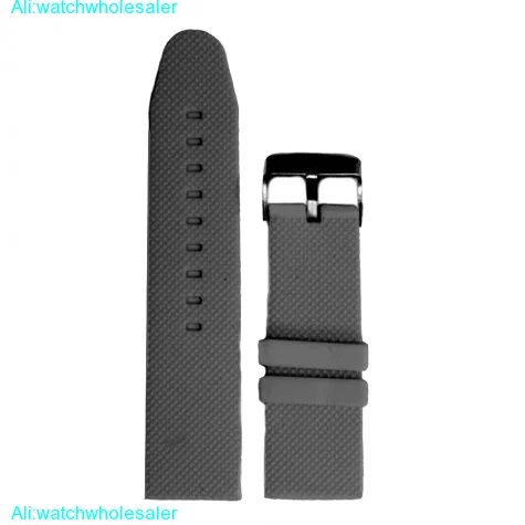 26mm Dark Grey Color Silicone Jelly Rubber Men Watch Band Straps WB1063D26JB