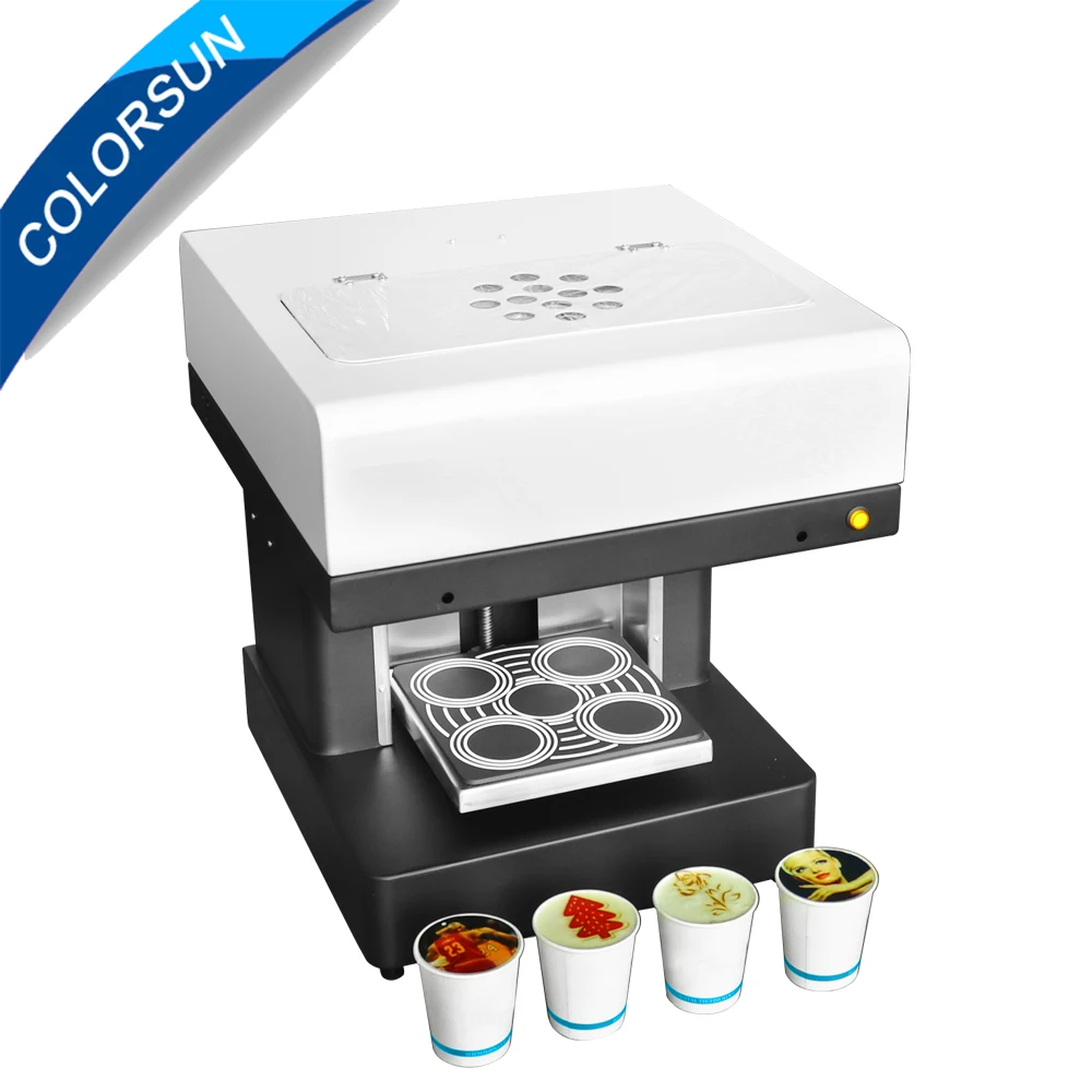 Colorsun Automatic 4 cups edible Coffee printer Milk tea Yogurt Cake