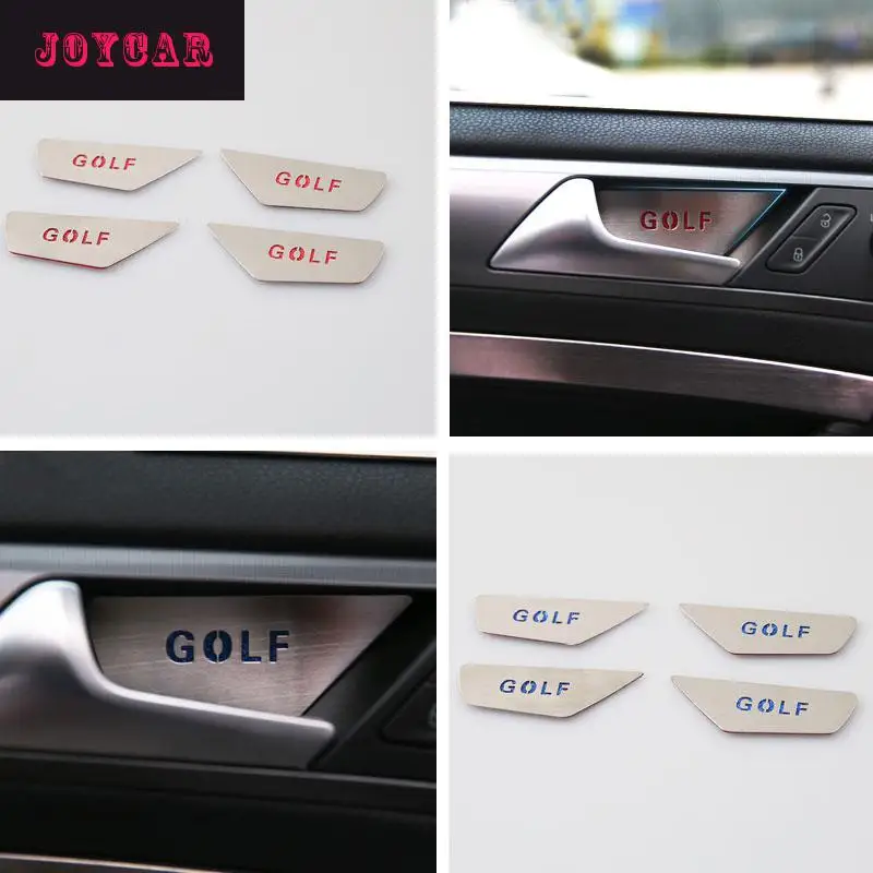 

4PCS DOOR INTERIOR HANDLE BOWL TRIM COVER STICKER FOR VW GOLF 7 MK7 VII CAR ACCESSORIES