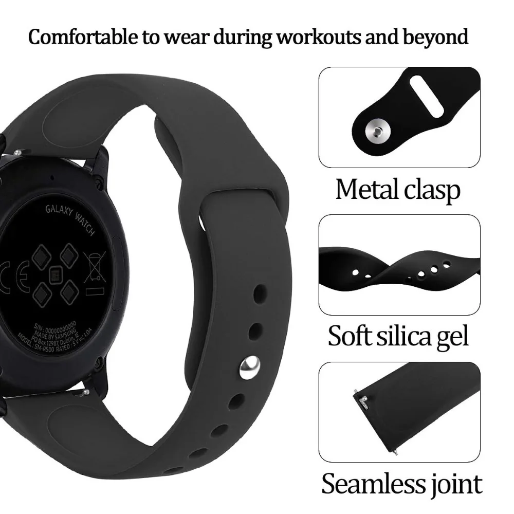 Силиконовый ремешок Bip Amazfit для samsung Galaxy watch active/42 мм gear s2 спортивный ремешок 20 мм ремешок для часов correa pulseira