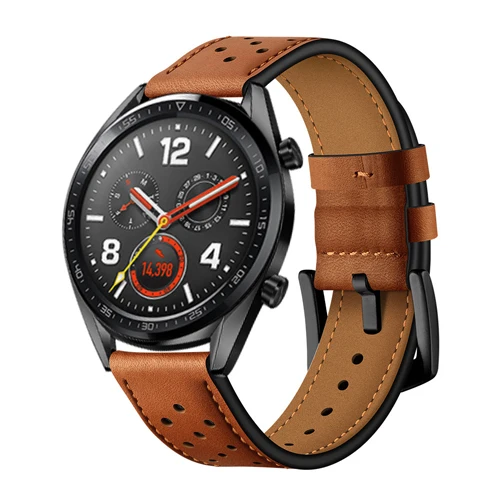 Ремешок 22 мм для samsung galaxy watch 46 мм S3 Frontier/классические часы huawei gt 2 46 мм ремешок из натуральной кожи Аксессуары для часов - Цвет ремешка: grown 2