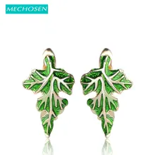MECHOSEN яркие зеленые эмалированные серьги-гвоздики для женщин, пирсинг для ушей золотого цвета, мягкая медь, Brinco, английские серьги с застежкой