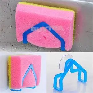 

1Pcs Attractive Dish Cloths Rack Suction Sponge Holder Clip Rag Storage Rack Kitchen Using Wall Suction Type Color Random