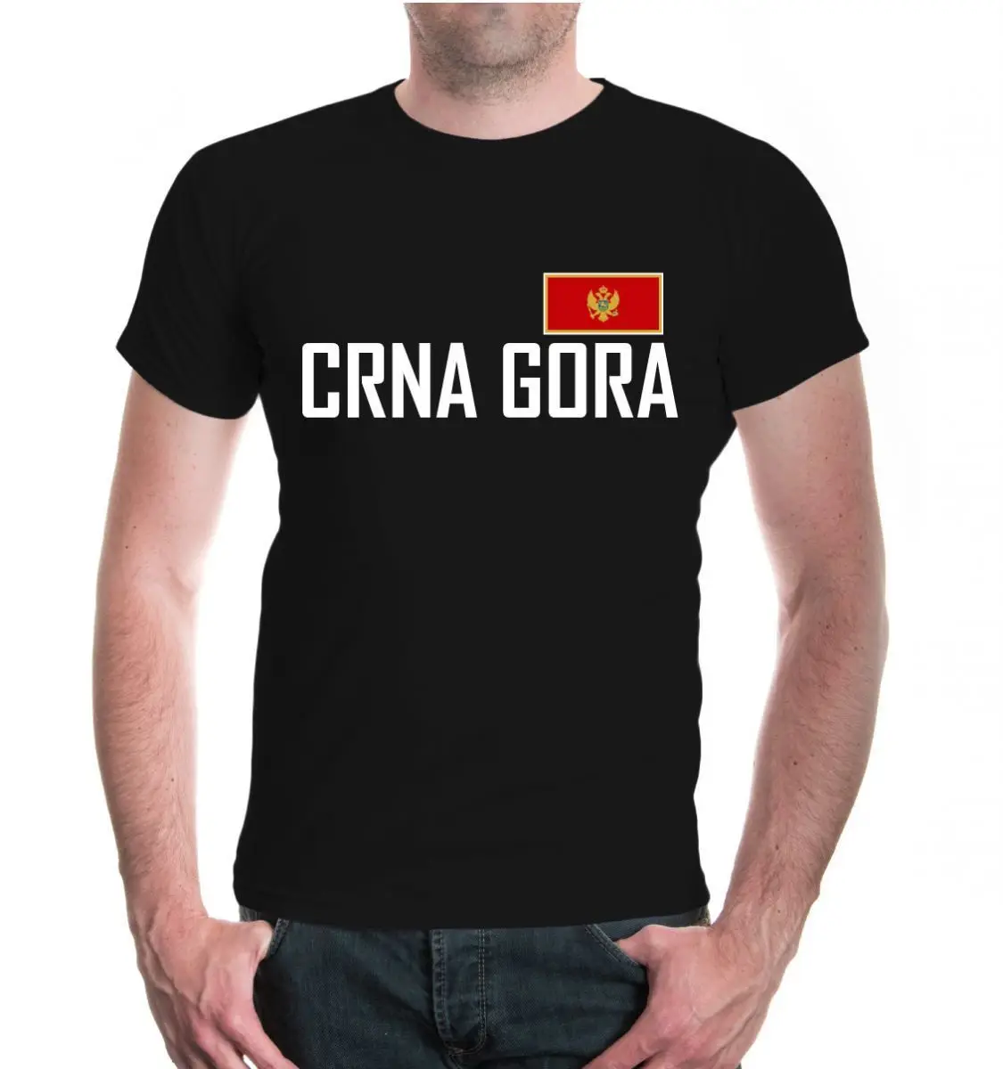 

2018 Unisex Kurzarm T-Shirt Montenegro Europa Fanshirt Flagge