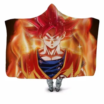

Fire Dragon Ball 3D Printed Plush Hooded Blanket for Adult Youth Child Warm Wearable Fleece Throw Blanket Home Office Washable