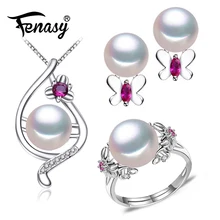 FENASY богемное рубиновое ожерелье с цветком из натурального жемчуга, ювелирное ожерелье s, подвески из стерлингового серебра 925 пробы, ожерелье с цепочкой для женщин