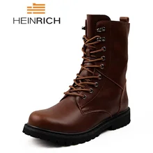 HEINRICH/мужские военные ботинки из натуральной кожи; Мужские ботинки в байкерском стиле; Bottes Moto; Модные мужские повседневные ботинки; chaussure homme