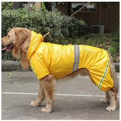 Светоотражающий дождевик для собак, ветронепроницаемый и водонепроницаемый плащ для щенков, одежда, удобная сетчатая подкладка, Полиуретановая непромокаемая одежда для домашних питомцев для маленьких, средних и больших собак - Цвет: Цвет: желтый