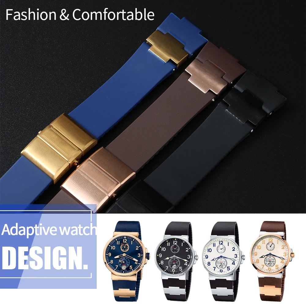 Watchband Bracelet Silica Gel Watch Band For Ulysse Nardin MARINE