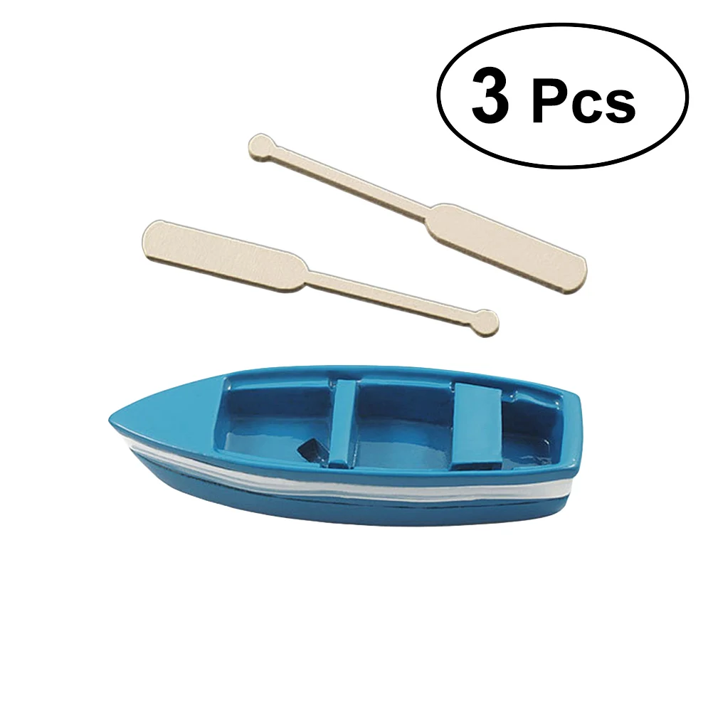 

BESTOYARD 3Pcs Micro Landscape Creative Home Arts Crafts Small Resin Boat Oars Ornaments