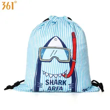 361 детские сумки для плавания для мальчиков и девочек, рюкзак на шнурке, водонепроницаемая сумка, синяя, розовая, мультяшная Акула, сухая, влажная, для кемпинга, бассейна, пляжа, на открытом воздухе