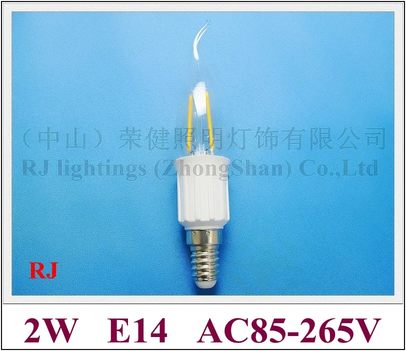 

high bright energy saving 360 degree lighting angle filament LED candle bulb lamp light LED crystal light E14 2W 220lm AC85-265V