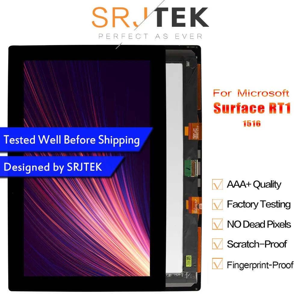 SRJTEK 10,6 ЖК-дисплей для microsoft Surface RT 1 1516 RT1 2012 1st ЖК-дисплей сенсорный экран дигитайзер матрица сборка LTL106AL01-001