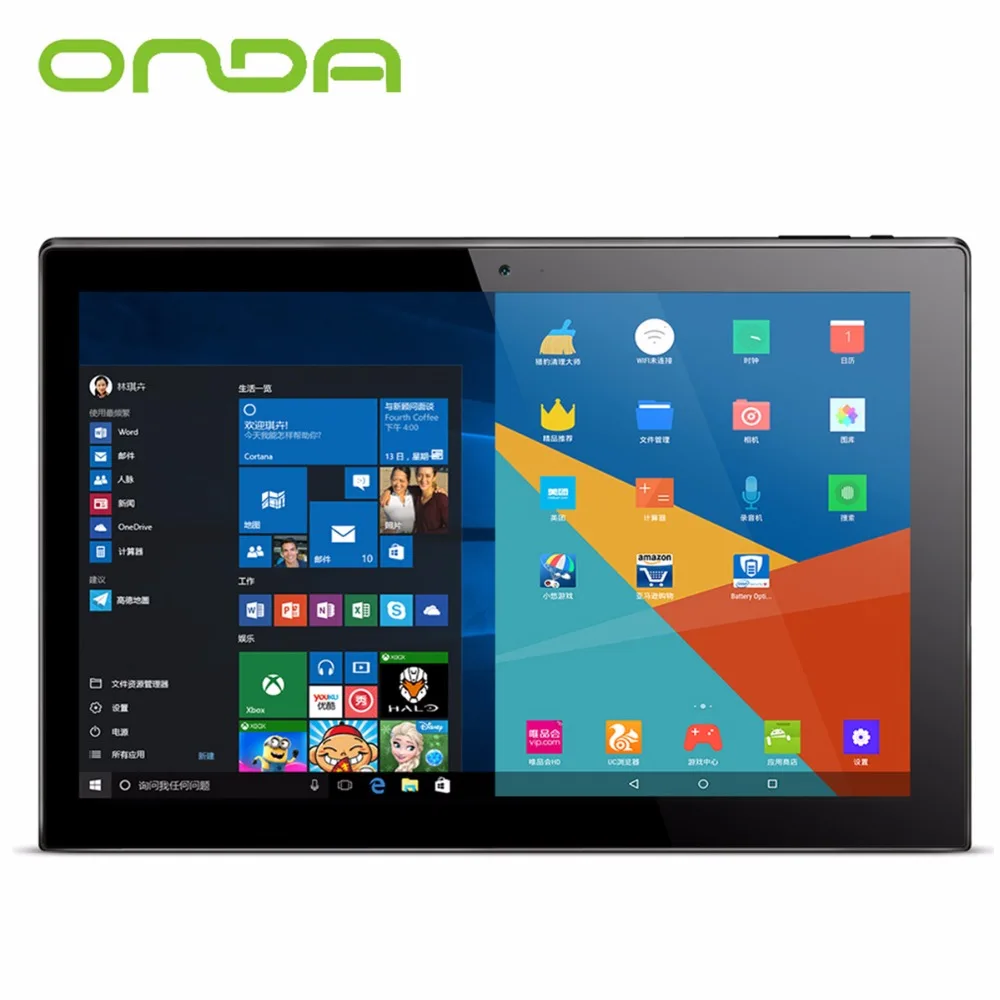 Lowest Price New Arrival Onda OBook 20 Plus 10.1" Tablet PC 4GB 64GB Windows10 & Android 5.1 Intel Cherry Trail Z8300  WiFi IPS OTG Hdmi USB