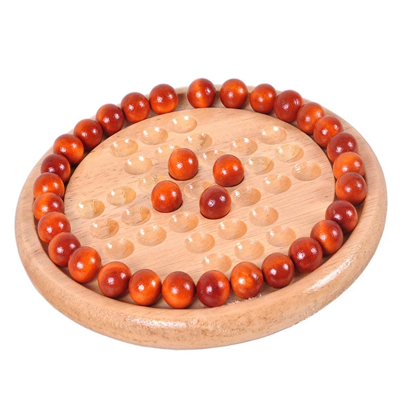 Luban Lock Puzzle Brain Teaser Grownups Toy Labyrinth and Noble Chess Peg Solitaire Game Wooden Puzzles For Children Adults Gift 4