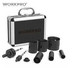 WORKPRO 9PC HSS Core Drill Bits Universal Hole Saw Set High Speed Steel Carbide Tip Hole Saw Tooth for Wood Metal WORKPRO 9PC HSS Core Drill Bits Universal Hole Saw Set High Speed Steel Carbide Tip Hole Saw Tooth for Wood Metal
