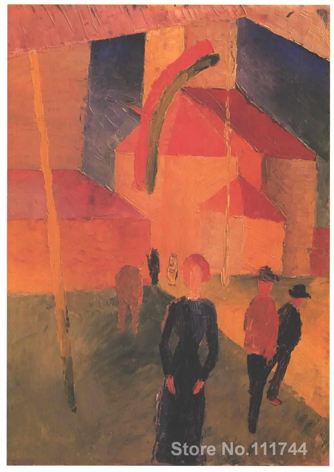 

Office art Church Decorated with Flags by August Macke Canvas oil Painting High quality Hand painted