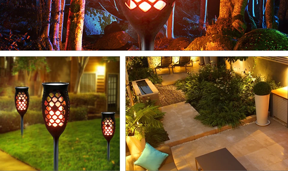Foxanon Led Solar Lamp Garden Light Waterproof Outdoor Solar Torch Light Smart Solar LED Flame Lights For Garden Decoration_14