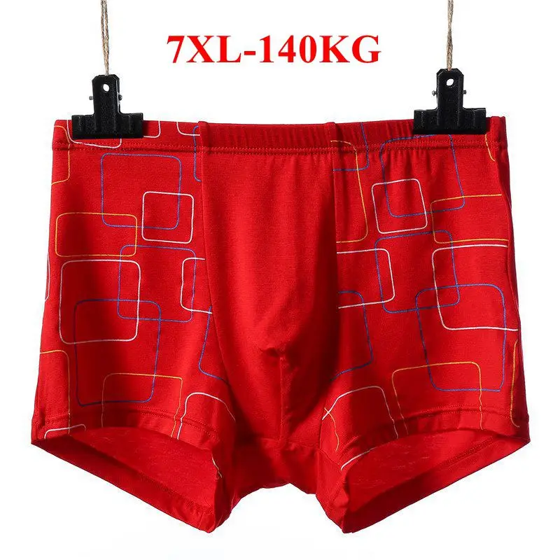 

4 PCS/lot Modal Men Boxer Shorts Large Size 6XL 7XL Stylish Black Blue Gray Stylish Print Male Loose Comfortable Men's Underwear