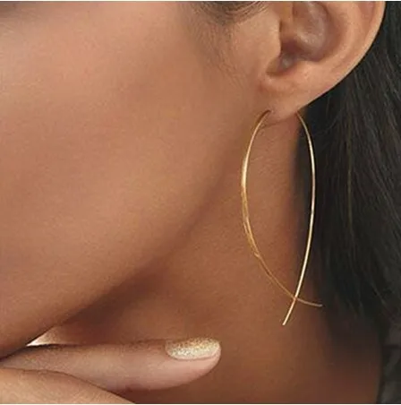 

Fish Shaped Stud Simplicity Copper Wire Hand Made Earring for Women stud Earrings NEW Geometric For Birthday Wedding Gift