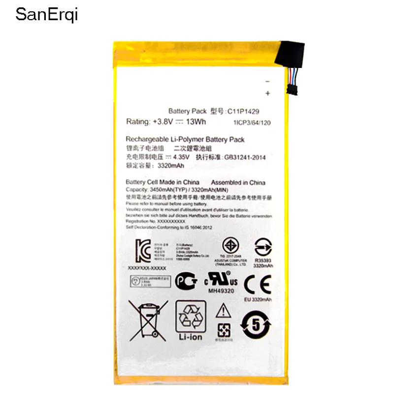 

3450mAh Battery c11p1429 For ASUS ZENPAD C 7.0 c7.0 Z170MG Z710CG Z710C P01Z Battery
