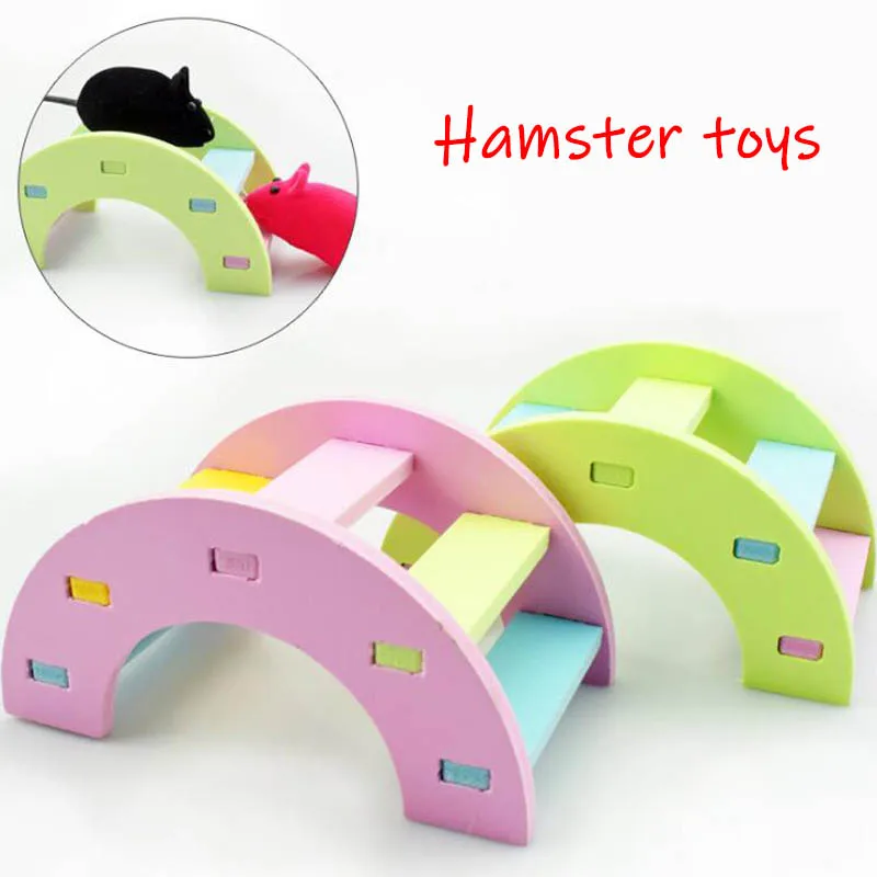 

Hamster toy Hamster Ladder Rainbow Bridge Pet Toys Wooden Bridge Hanging toys Small Animals Cage Accessories Rat Wood Toys