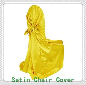 

100pcs Bag Self-Tie Chair covers - Satin Chair Cover / Universal Satin Chair Cover For Wedding Banquet Party Decoration