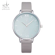 Shengke часы для женщин модные часы элегантный платье кожаный ремешок ультра тонкий наручные часы Montre Femme Reloj Mujer