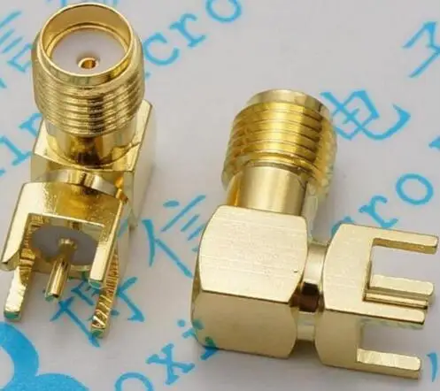 

Free shipping 100PCS SMA female Thru Hole plug Right Angle 90 DEGREE ( SMA-KWE ) PCB Mount connector RF adapter best quality