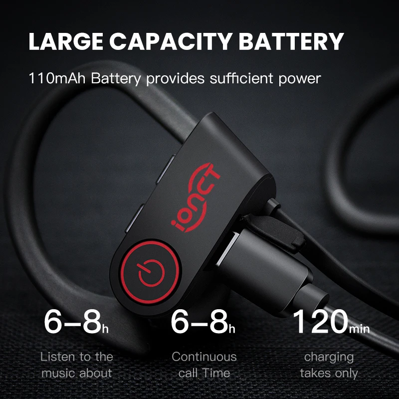 IONCT IPX7 водонепроницаемые 5 0 Bluetooth наушники с шумоподавлением HiFi стерео