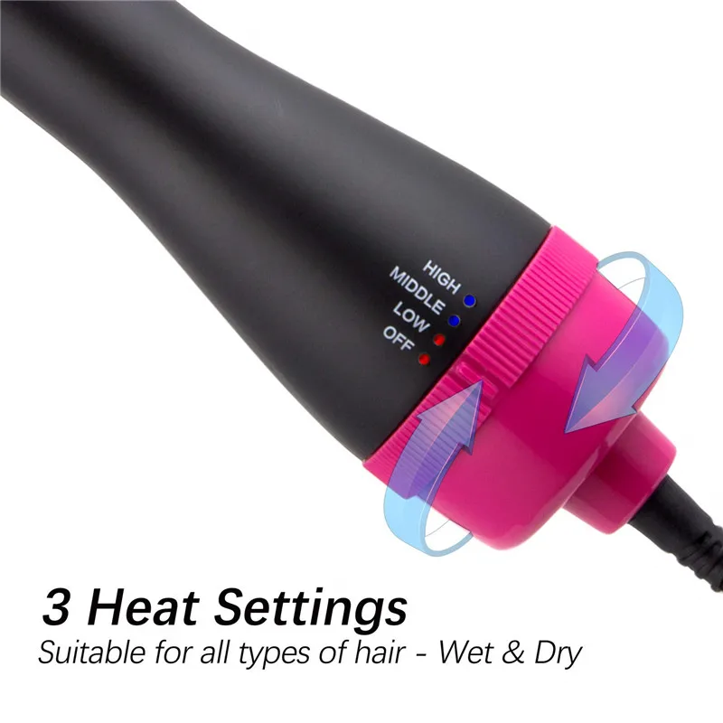 Secador de Cabelo Escova em Negativo um Passo Secador de Cabelo & Ventilador Volumizer Antiestático Modelador de Cabelo Alisador de Cabelo Escova 7 ventilador volumizer anti-estático modelador de cabelo alisador de cabelo escova