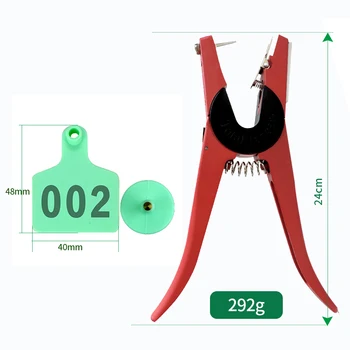 

Cattle Pig Ear Tags With Words Numbers 001-100 and Ear Tag Clamp Farm Animal Ear Lasers Cattle Pig Identification Farm Tools