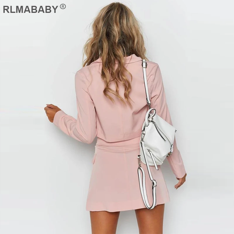 RLMABABY Button Pockets Two Piece Set Mini Dress Turndown Collar Long Sleeve Women Bodycon Dress Casual Office Lady Sexy Dress RLMABABY Button Pockets Two Piece Set Mini Dress Turndown Collar Long Sleeve Women Bodycon Dress Casual Office Lady Sexy Dress