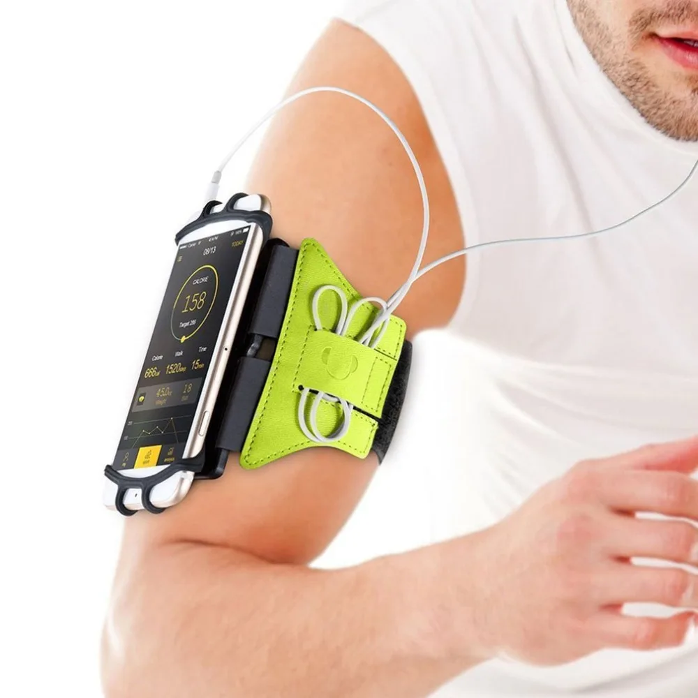 Kopen Mobiele Telefoon Running Armband Polsband 180 graden Draaibare Running Bag Belt Wrist Strap Jogging Fietsen Gym Arm Band voor iPhone