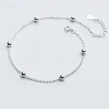 1 шт. 4 мм реальное. 925 пробы серебро изысканные серьги-гвоздики с кристаллами Swarovski полированные бусины ножной браслет GTLS590