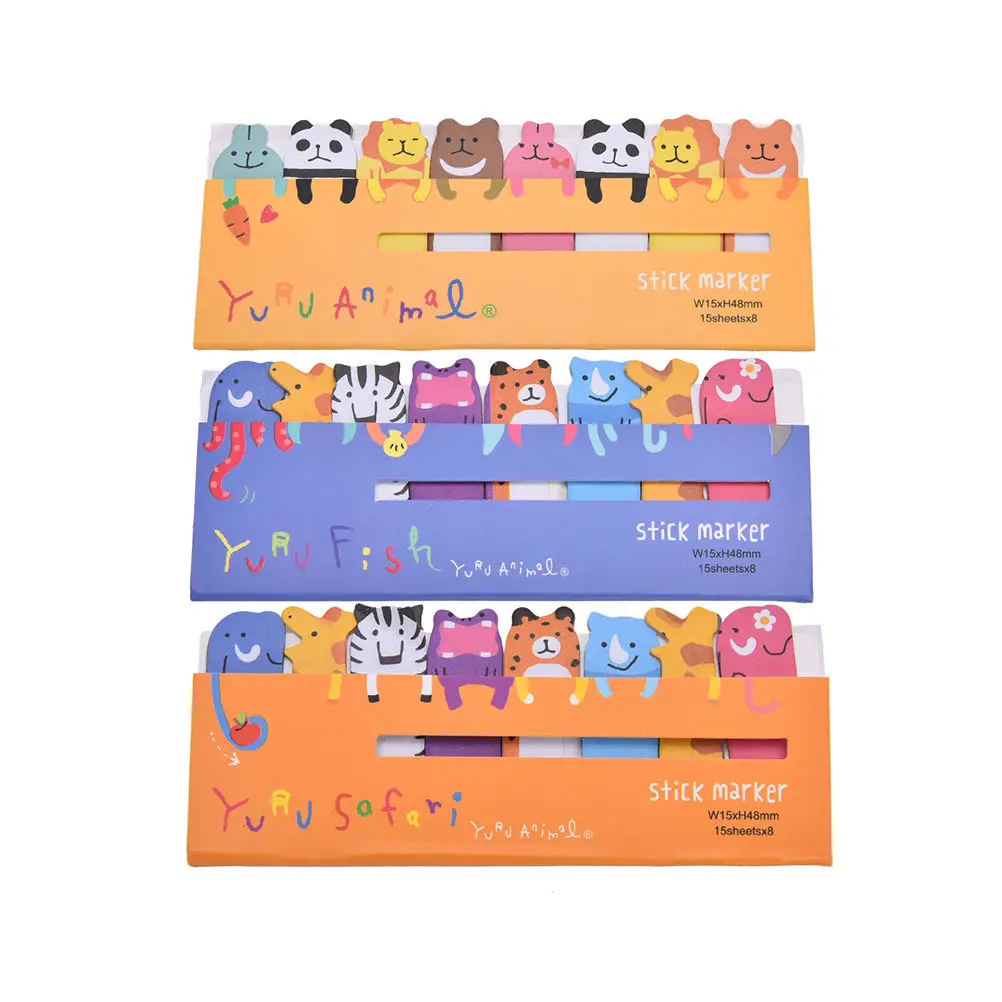 

Cute Kawaii Cartoon Animal Sticky Paper Memo pad for Kids Students Korean Stationery School Office Supply