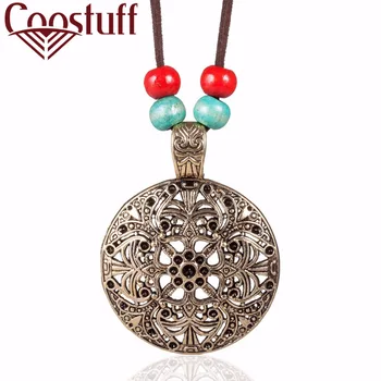 

vintage woman jewelry statement necklaces & pendants,cotton long rope bohemia round pendant necklace for women collares mujer