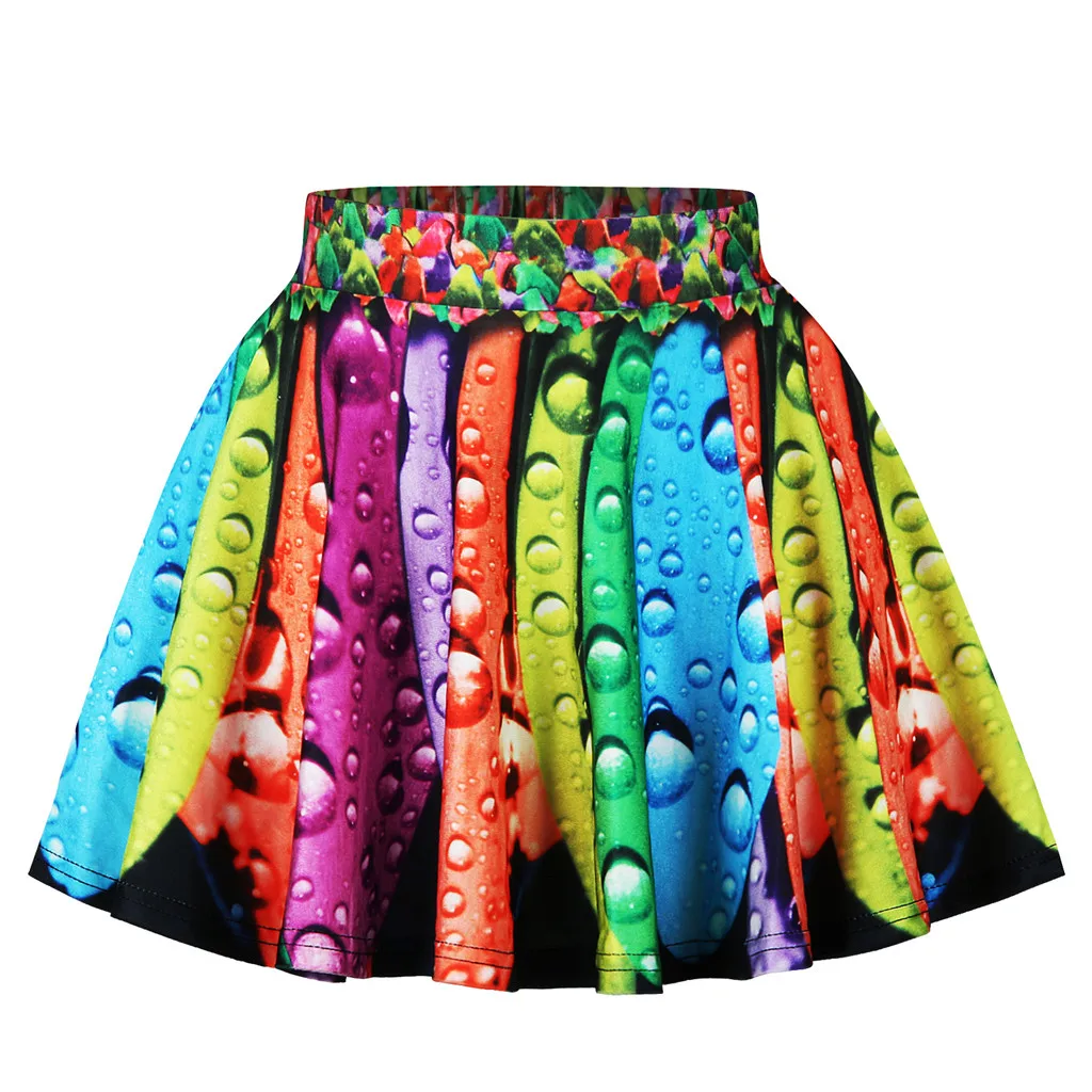 LONSANT; детская юбка для девочек; сезон весна-осень; модные плиссированные мини-юбки с цветочным принтом; Повседневная плиссированная юбка-пачка с объемным принтом - Цвет: MR