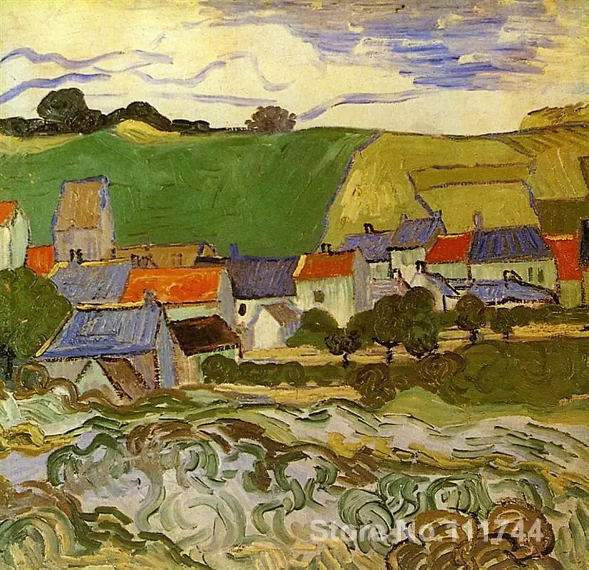 

Christmas Gift View of Auvers by Vincent Van Gogh oil painting reproduction High quality Handmade
