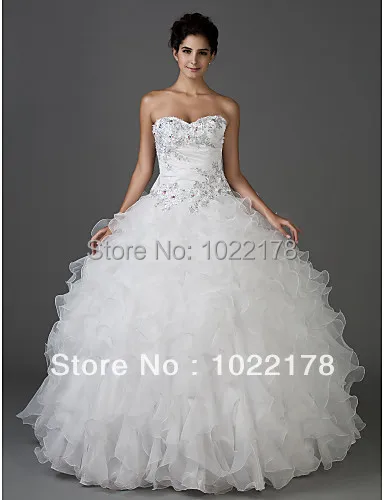 Ball Gown Sweetheart Strapless Floor-length Taffeta And Organza Wedding Dress | Свадьбы и торжества