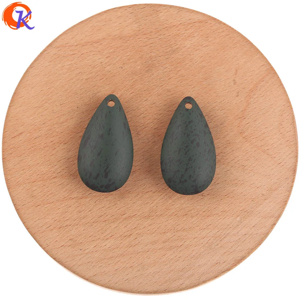 Cordial Design 18*33mm 100Pcs Jewelry Accessories/Acrylic Beads/Rubber Effect/Drop Shape/DIY Beads/Hand Made/Earring Findings - Цвет: Green