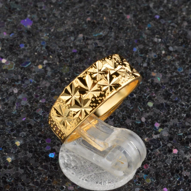 JEEXI Factory Price Promotion fashion  Gold Color Rings For Wedding Engagement Jewelry Accessory Bridal Bands Finger Ring