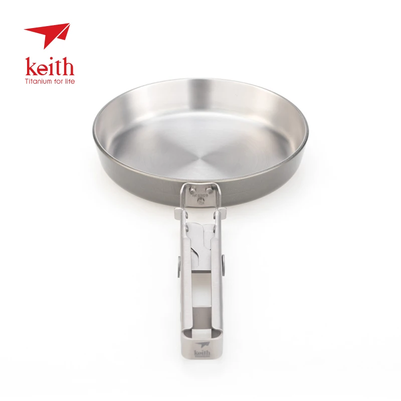 Keith Titanium Pot Pan Sets Ultralight Durable Cookware Portable Kitchenware for Camping Hiking Backpacking Trekking Picnic Outdoor 400ml 800ml 1200ml
