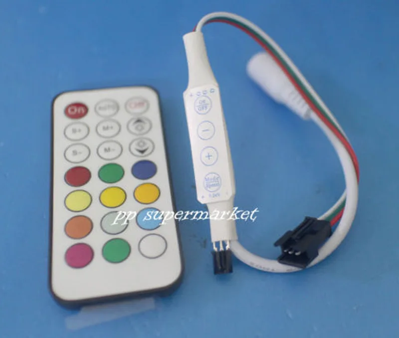 21key IR-DC12v led remote controller with 4 buttons for strip WS2811//TM1804/TM1809/INK1003/ICS1903 | Лампы и освещение