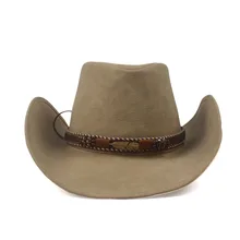 Кожаная мужская и женская ковбойская шляпа в стиле вестерн для леди, папы, федоры, сомбреро, мужские кепки, размер 58-см 59 см