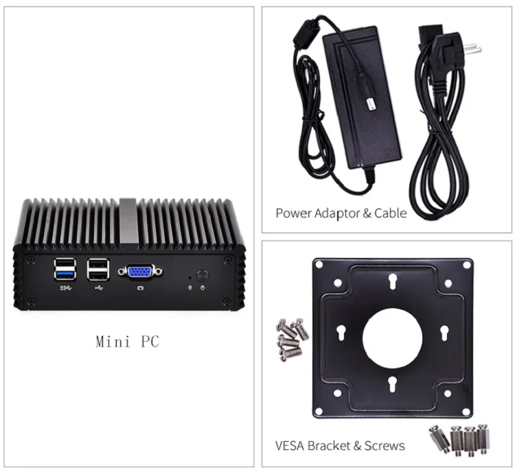 KANSUNG Mini PC K190G4N с 4 гигабитным Порты lan преднагрузки pfSense Firewall маршрутизатор Quad core Mini PC Bay Trail J1900 2,42 ГГц