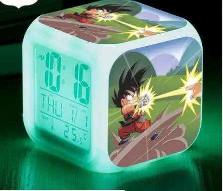 Повтор wekker часы Dragon Ball будильник светодиодный reloj despertador детские часы цифровые часы многофункциональная лампа подарки+ коробка - Цвет: Цвет: желтый