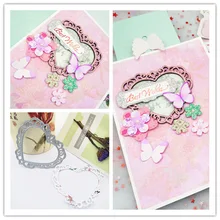 AZSG Heart-shape Cutting Dies For DIY Scrapbooking Card Making Decorative Metal Die Cutter Decoration square shape metal cutting die for card gift